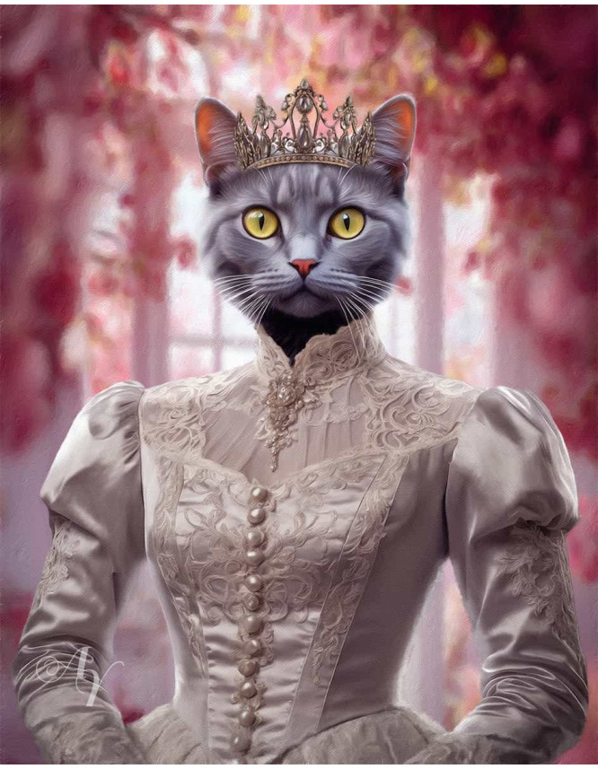 Victorian Bride - Groom Pet Costume Customized Photo Paintings Victorian Bride - Groom Pet Costume Customized Photo Paintings