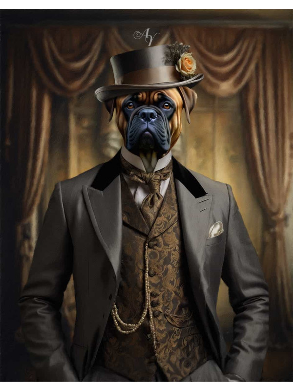 Victorian Bride - Groom Pet Costume Customized Photo Paintings