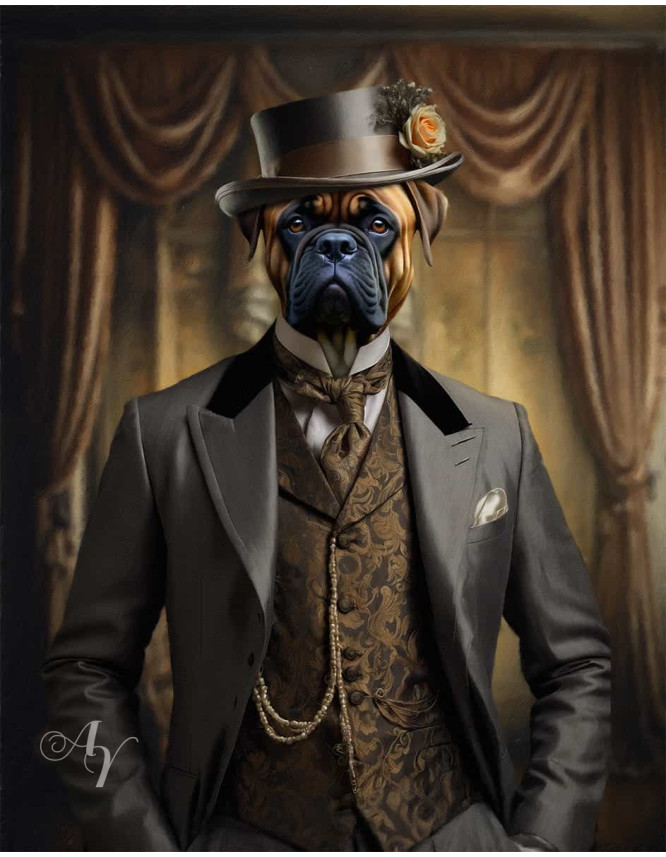 Victorian Bride - Groom Pet Costume Customized Photo Paintings