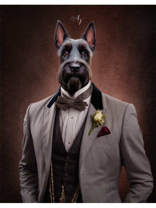 Victorian Bride - Groom Pet Costume Customized Photo Paintings