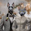 Victorian Bride - Groom Pet Costume Customized Photo Paintings