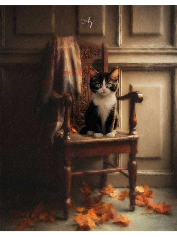 Autumn Theme Pet Customized Photo Paintings on Canvas