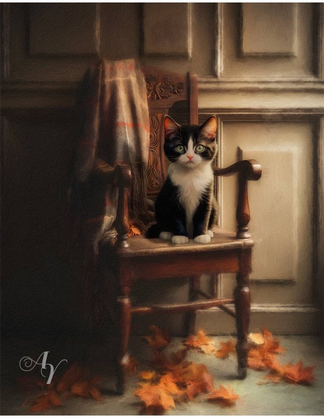 Autumn Theme Pet Customized Photo Paintings on Canvas