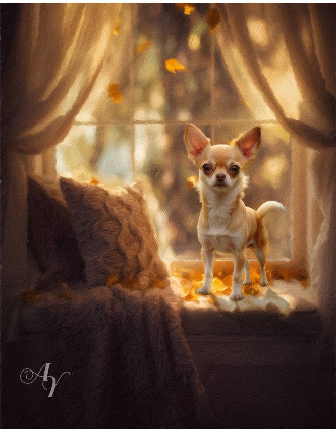 Autumn Theme Pet Customized Photo Paintings on Canvas
