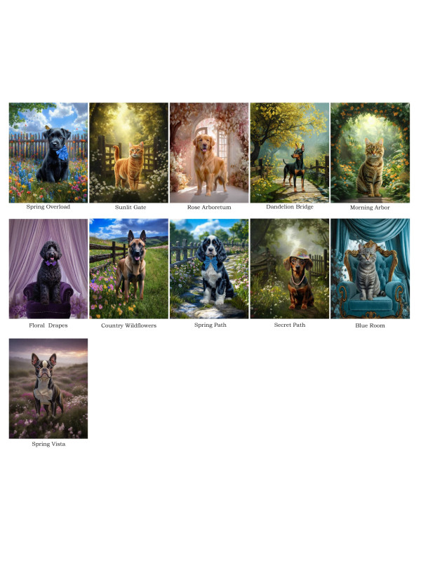Spring Theme Pet Customized Photo Paintings