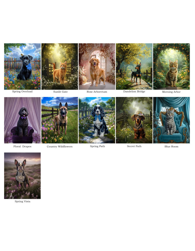 Spring Theme Pet Customized Photo Paintings