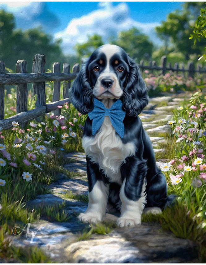 Spring Theme Pet Customized Photo Paintings Spring Theme Pet Customized Photo Paintings