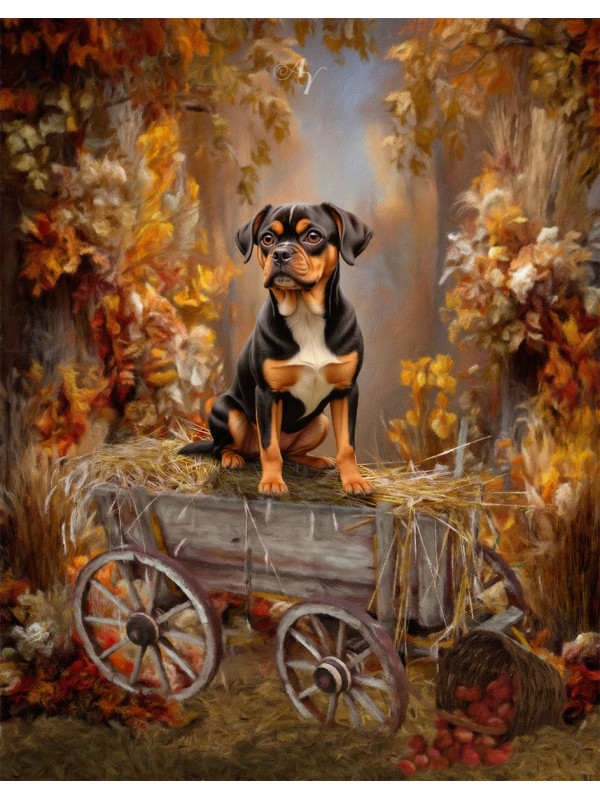 Autumn Theme Pet Customized Photo Paintings on Canvas