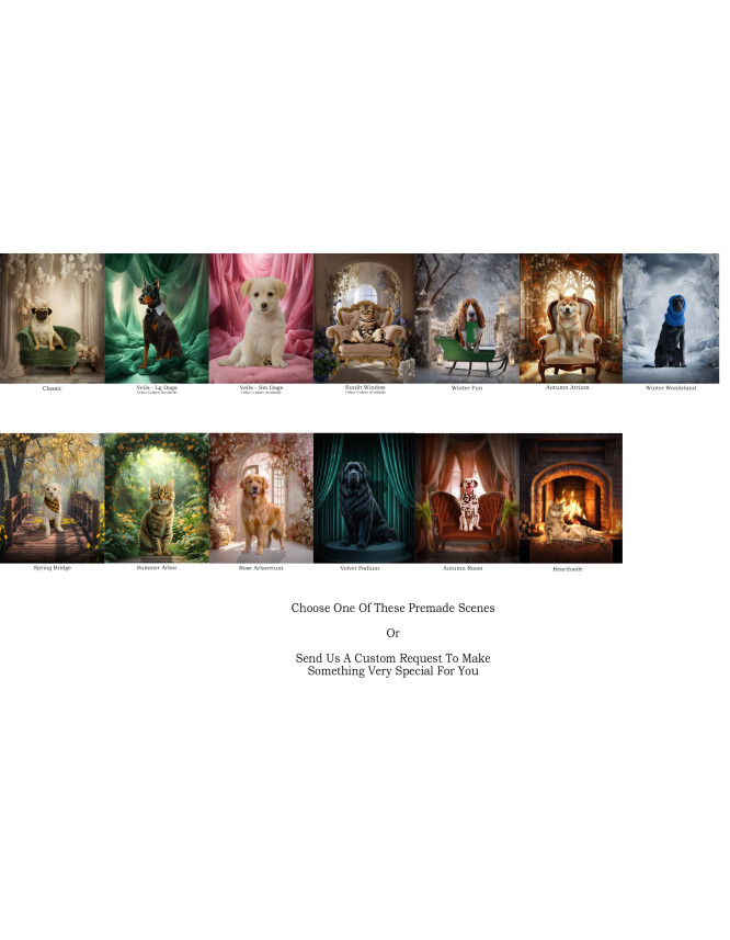 Fantasy Scene Customized Photo Paintings for Dogs, Cats, Horses Fantasy Scene Customized Photo Paintings for Dogs, Cats, Horses
