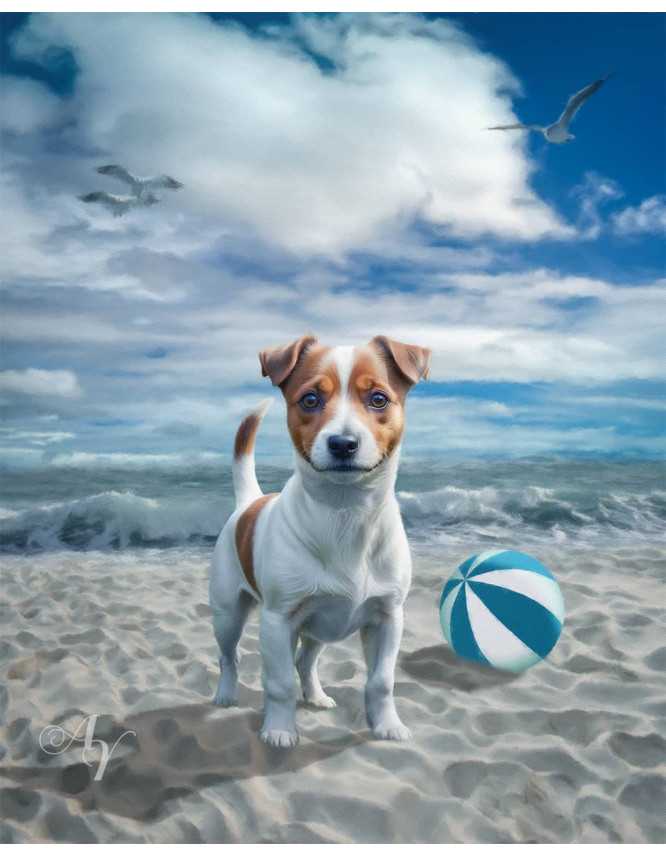 Fantasy Scene Customized Photo Paintings for Dogs, Cats, Horses Fantasy Scene Customized Photo Paintings for Dogs, Cats, Horses