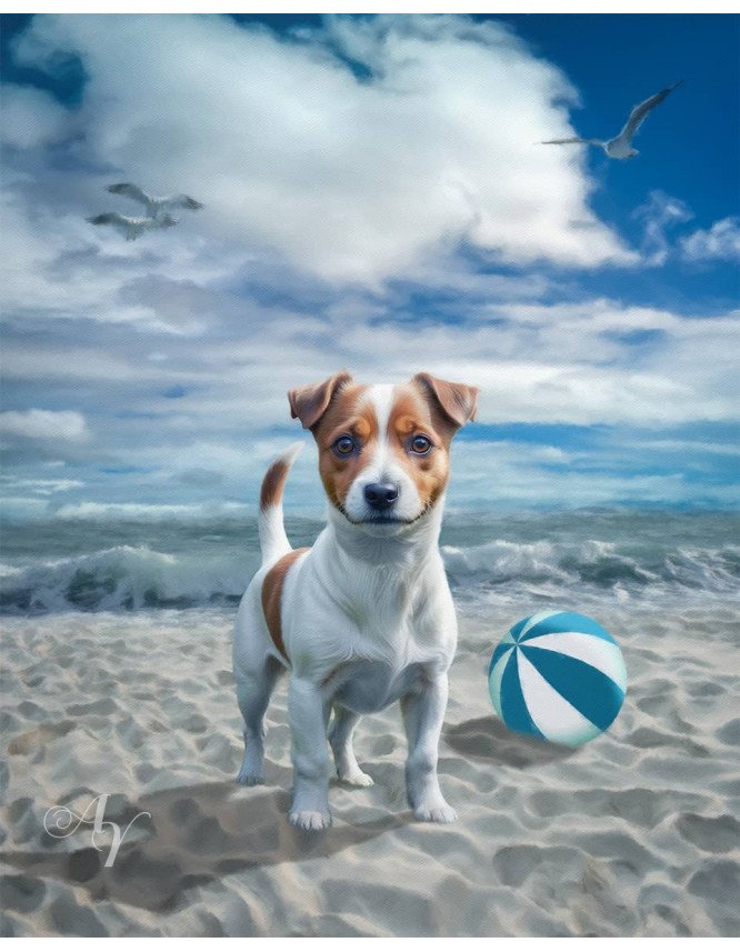 Fantasy Scene Customized Photo Paintings for Dogs, Cats, Horses Fantasy Scene Customized Photo Paintings for Dogs, Cats, Horses