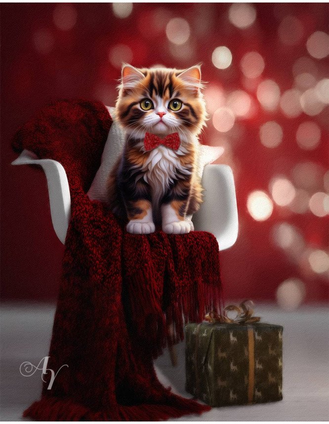 Festive Christmas Holiday Pet Customized Photo Paintings
