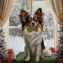 Snowy Window Holiday Pet Customized Photo Paintings