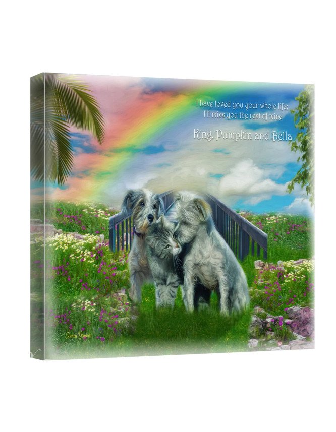Sky Rainbow Bridge Pet Memorial Customized Photo Paintings Sky Rainbow Bridge Pet Memorial Customized Photo Paintings