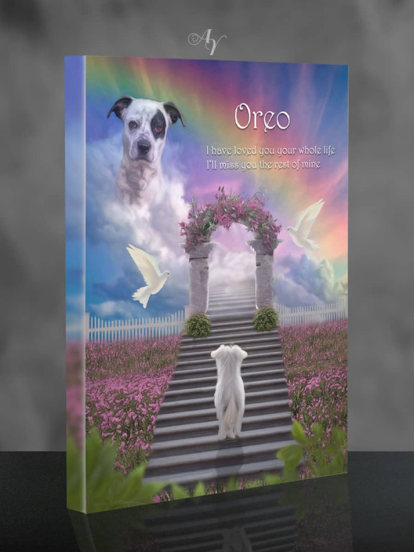 Stairway To Heaven Pet Memorial Portrait Painting