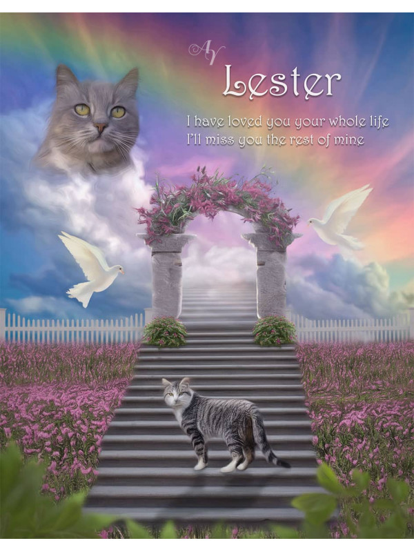 Stairway To Heaven Pet Memorial Portrait Painting