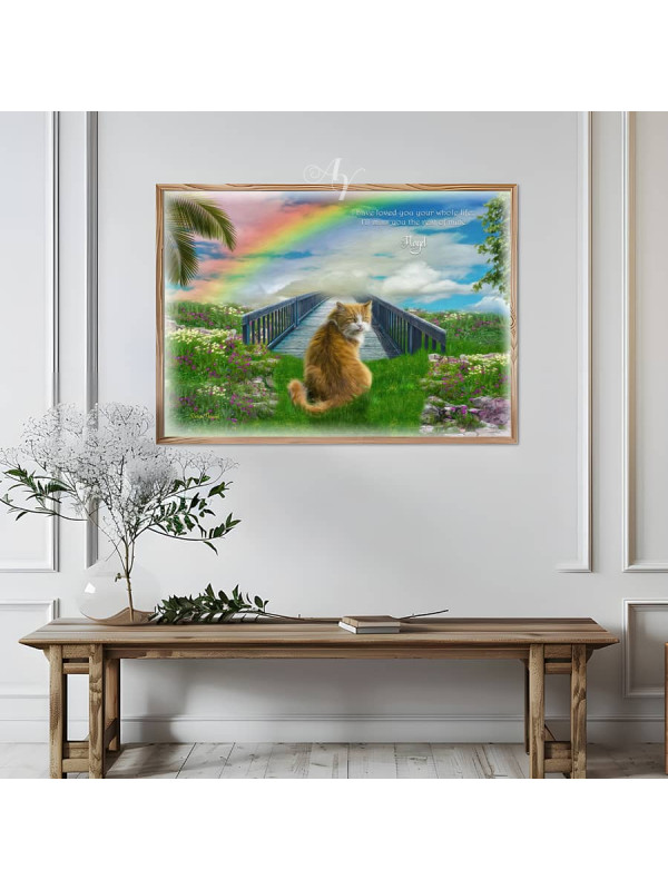 Sky Rainbow Bridge Pet Memorial Customized Photo Paintings