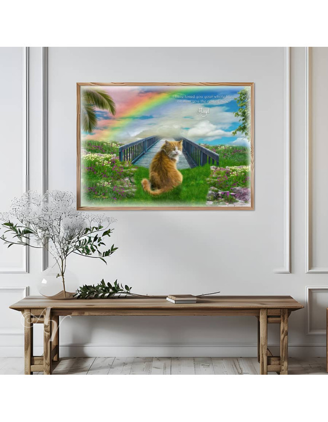 Sky Rainbow Bridge Pet Memorial Customized Photo Paintings