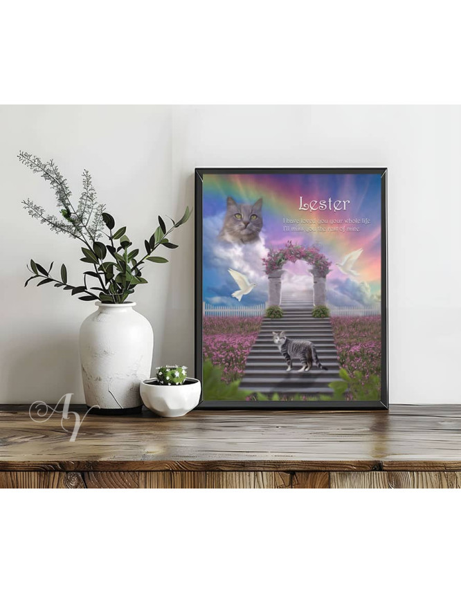 Stairway To Heaven Pet Memorial Portrait Painting Stairway To Heaven Pet Memorial Portrait Painting