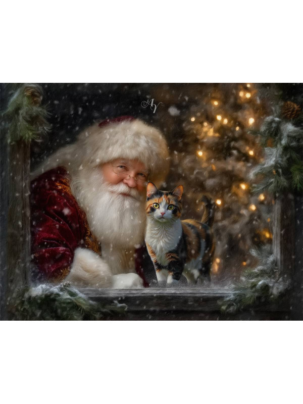 Pets with Holiday Pet Customized Photo Paintings