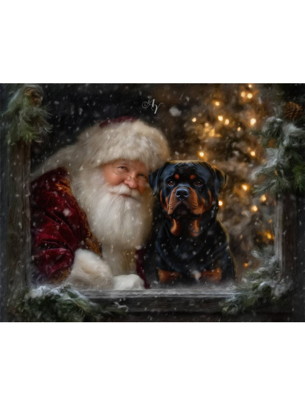 Pets with Holiday Pet Customized Photo Paintings
