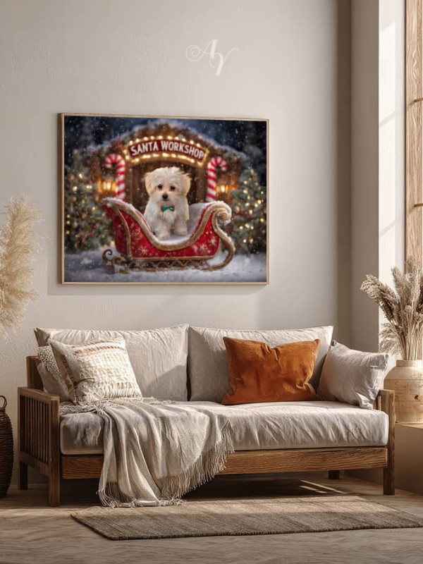 Santa Workship Pet Customized Photo Paintings