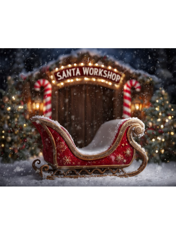 Santa Workshop Christmas Pet Customized Photo Paintings