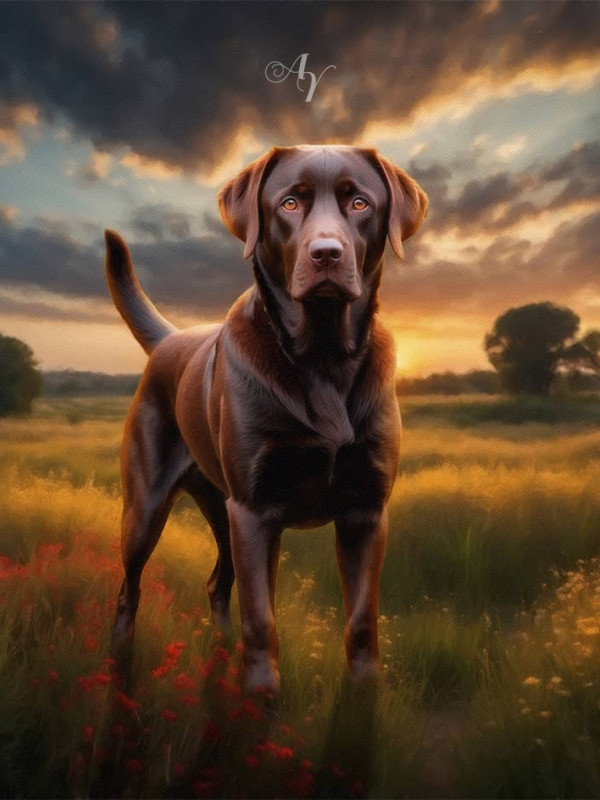 Wildflower Sunset Dreamscape Pet Customized Photo Paintings