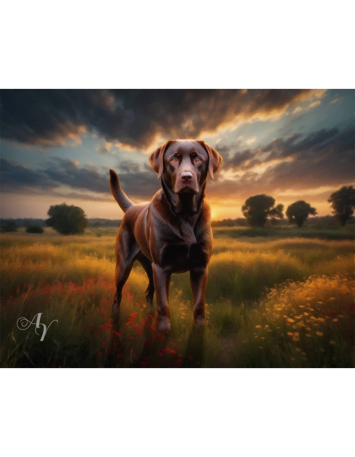 Wildflower Sunset Dreamscape Pet Customized Photo Paintings