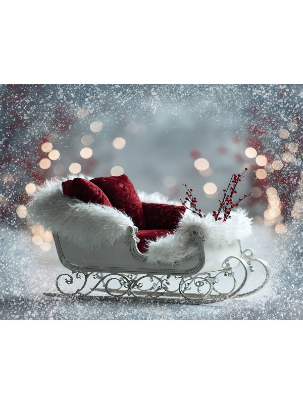 White Sleigh Holiday Pet Customized Photo Paintings