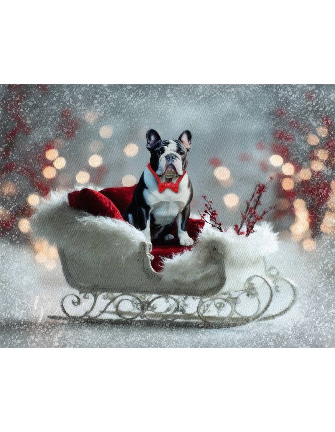 Festive Christmas Holiday Pet Customized Photo Paintings