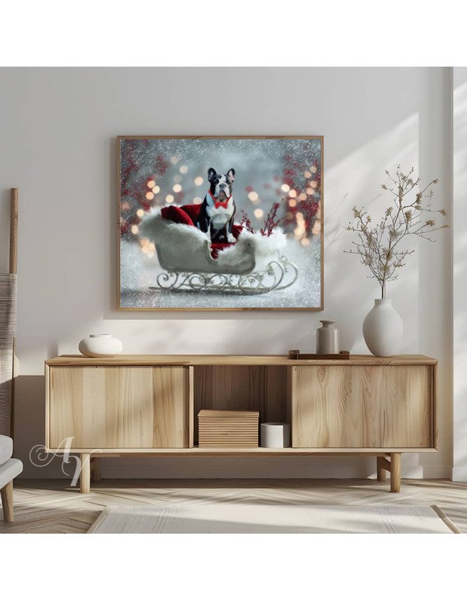 Festive Christmas Holiday Pet Customized Photo Paintings