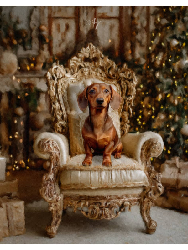Victorian Christmas Pet Customized Photo Paintings