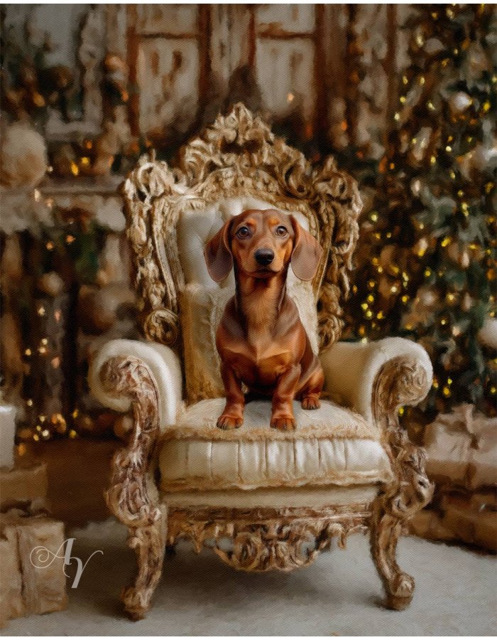 Victorian Christmas Pet Customized Photo Paintings Victorian Christmas Pet Customized Photo Paintings