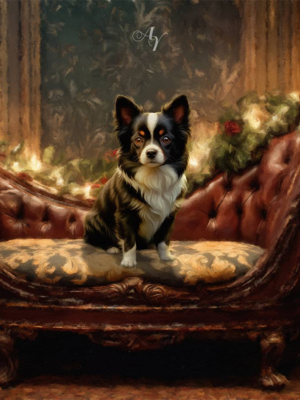 Victorian Candlelit Salon Pet Customized Photo Paintings