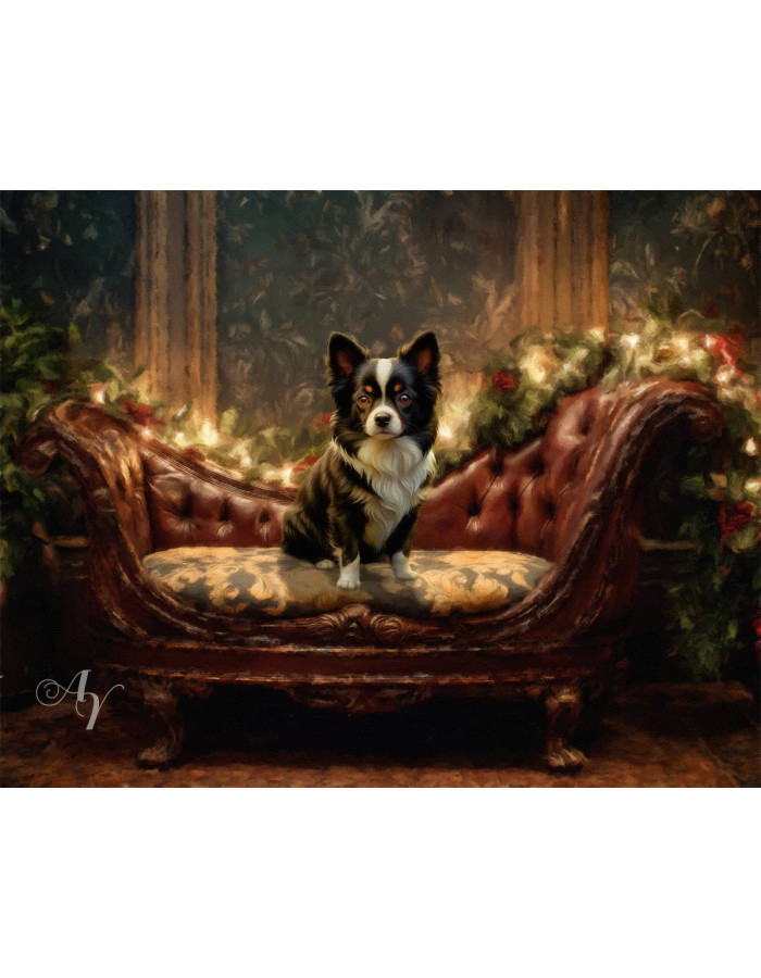 Victorian Candlelit Salon Pet Customized Photo Paintings