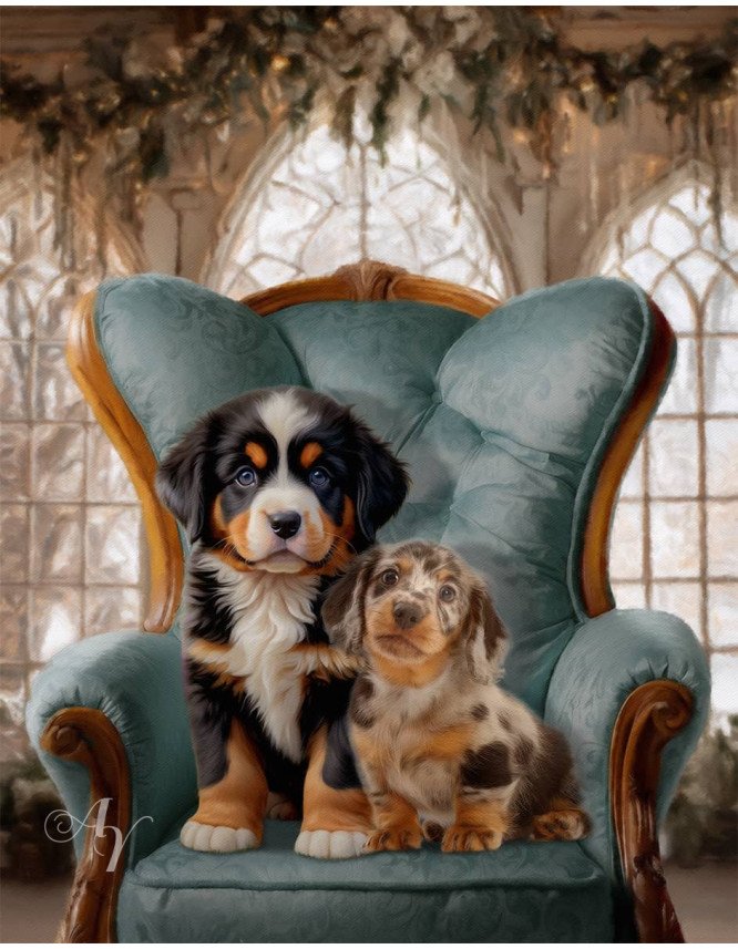 Victorian Sitting Room Pet Customized Photo Paintings Victorian Sitting Room Pet Customized Photo Paintings