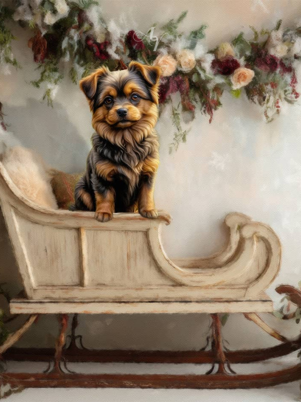Victorian Studio Sleigh Pet Customized Photo Paintings