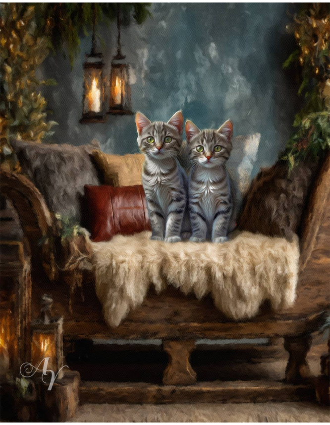 Victorian Sled Bed Pet Customized Photo Paintings