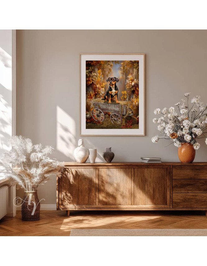 Autumn Theme Pet Customized Photo Paintings on Canvas