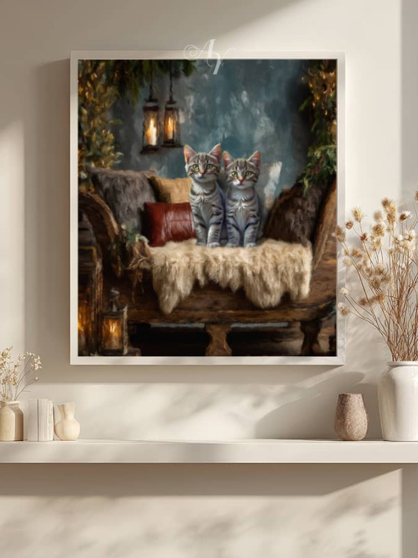 Victorian Sled Bed Pet Customized Photo Paintings