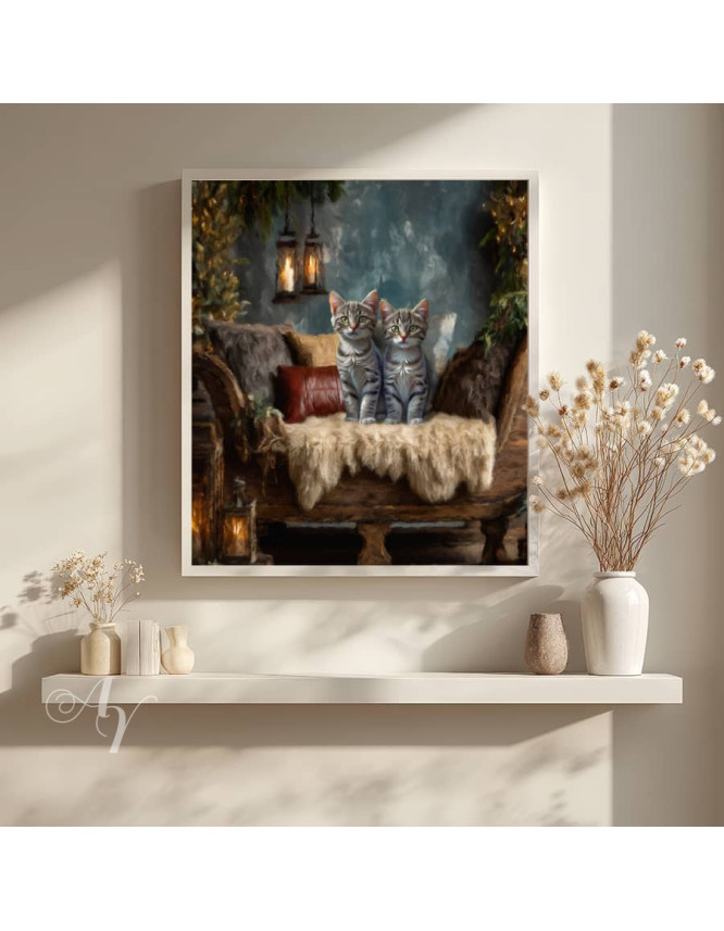 Victorian Sled Bed Pet Customized Photo Paintings