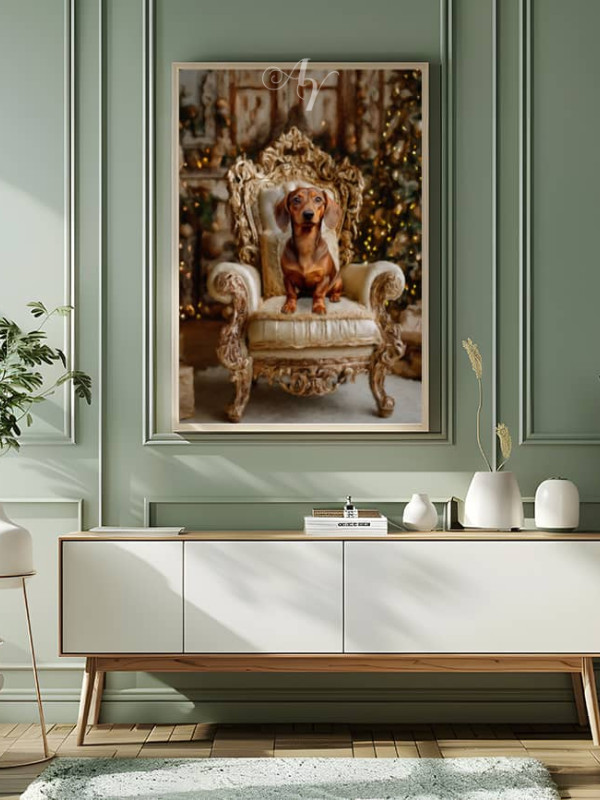 Victorian Christmas Pet Customized Photo Paintings