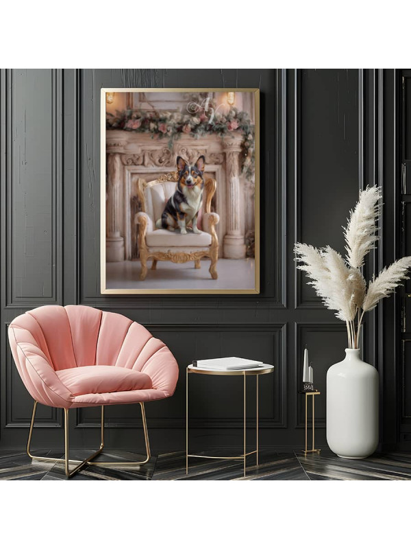 Victorian Rose Dog - Cat - Pet Customized Photo Paintings