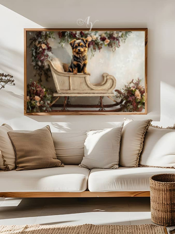 Victorian Studio Sleigh Pet Customized Photo Paintings