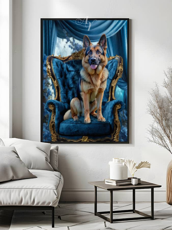 Victorian Blue Studio Pet Customized Photo Paintings