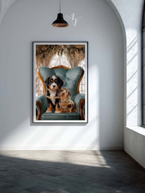 Victorian Sitting Room Pet Customized Photo Paintings