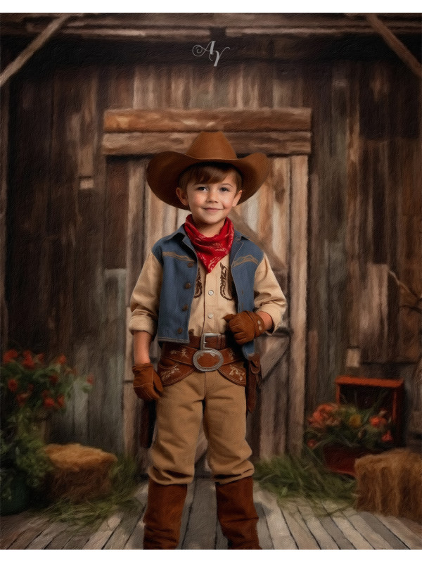 Child Cowboy - Cowgirl Customized Photo Paintings
