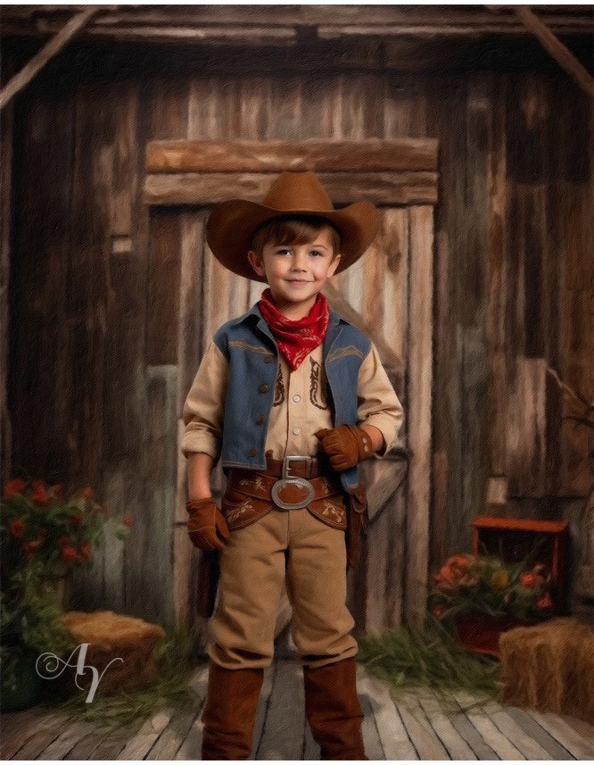 Child Cowboy - Cowgirl Customized Photo Paintings Child Cowboy - Cowgirl Customized Photo Paintings