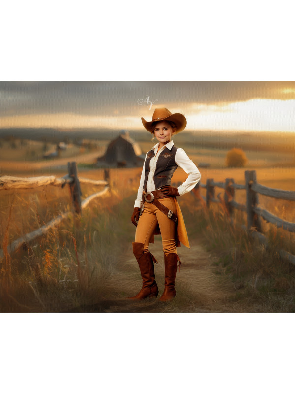 Child Cowboy - Cowgirl Customized Photo Paintings